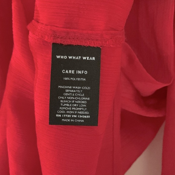 Who What Wear Red High Neck Blouse - Picture 5 of 10